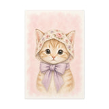 Baby Kitten Nursery Canvas Wall Art — Floral & lavender series. Product mockup 5 of 24.