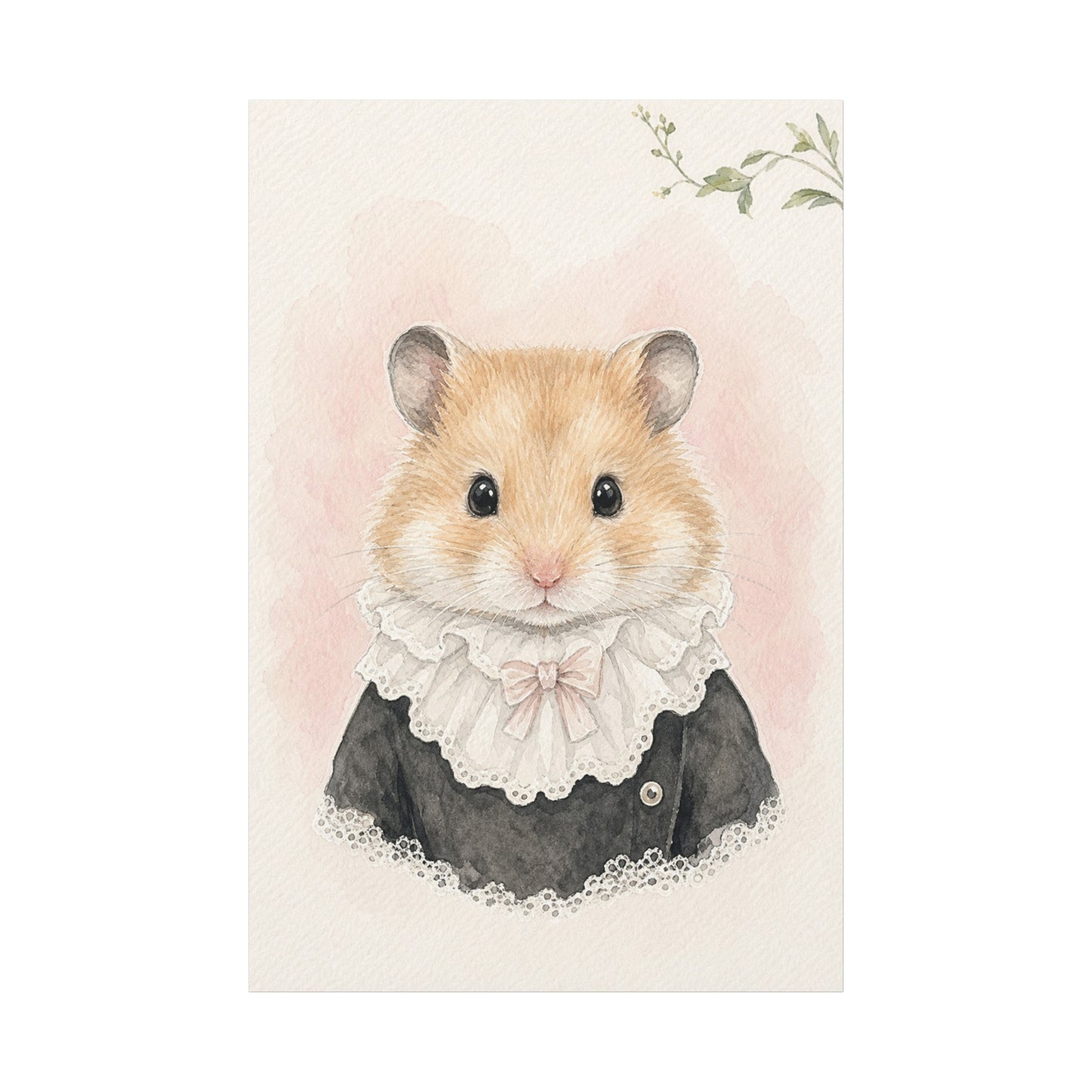 Baby Hamster Nursery Canvas Wall Art | Watercolor Animal Print | Kids Room Decor