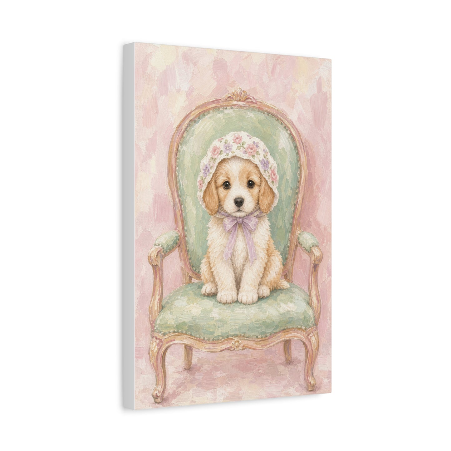 Baby Puppy Nursery Canvas Wall Art | Watercolor Animal Print | Kids Room Decor