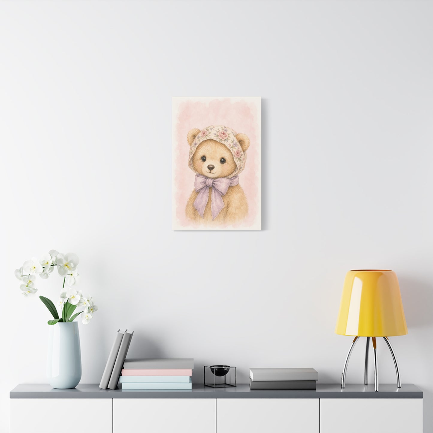 Baby Bear Nursery Canvas Wall Art | Watercolor Animal Print | Kids Room Decor