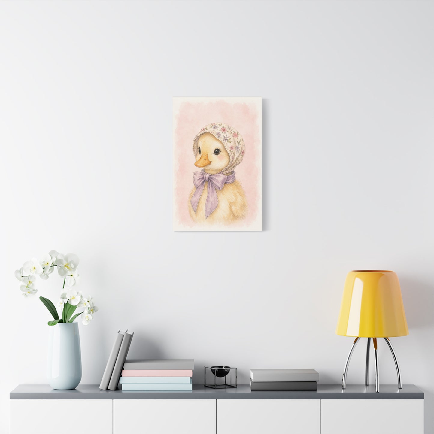 Baby Duck Nursery Canvas Wall Art | Watercolor Animal Print | Kids Room Decor