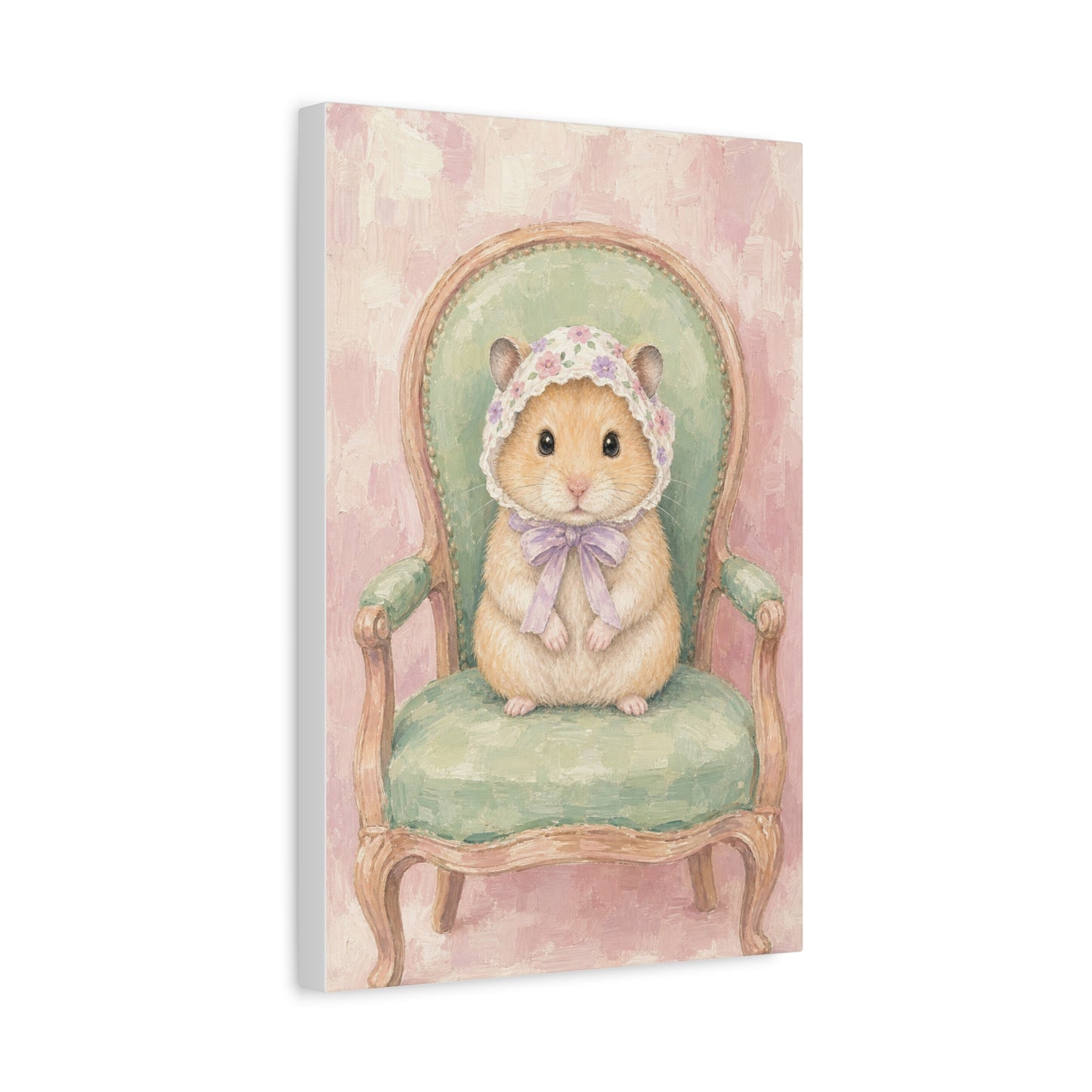 Baby Hamster Nursery Canvas Wall Art | Watercolor Animal Print | Kids Room Decor