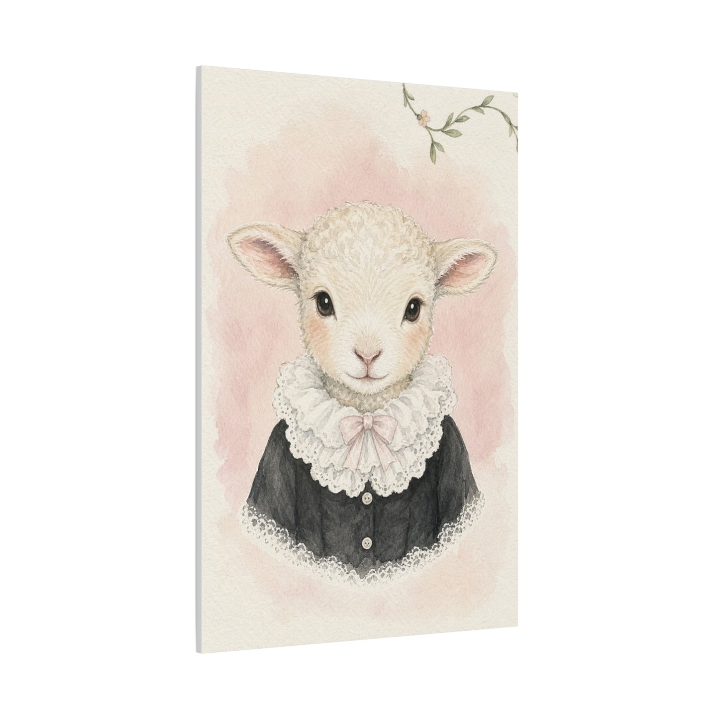 Baby Lamb Nursery Canvas Wall Art | Watercolor Animal Print | Kids Room Decor