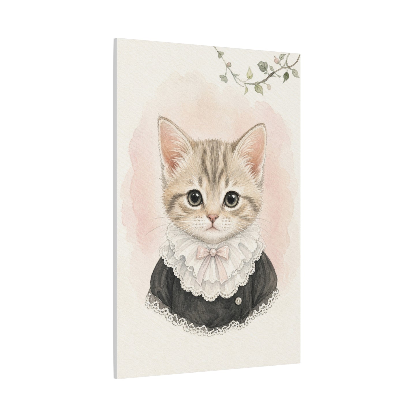 Baby Kitten Nursery Canvas Wall Art | Watercolor Animal Print | Kids Room Decor