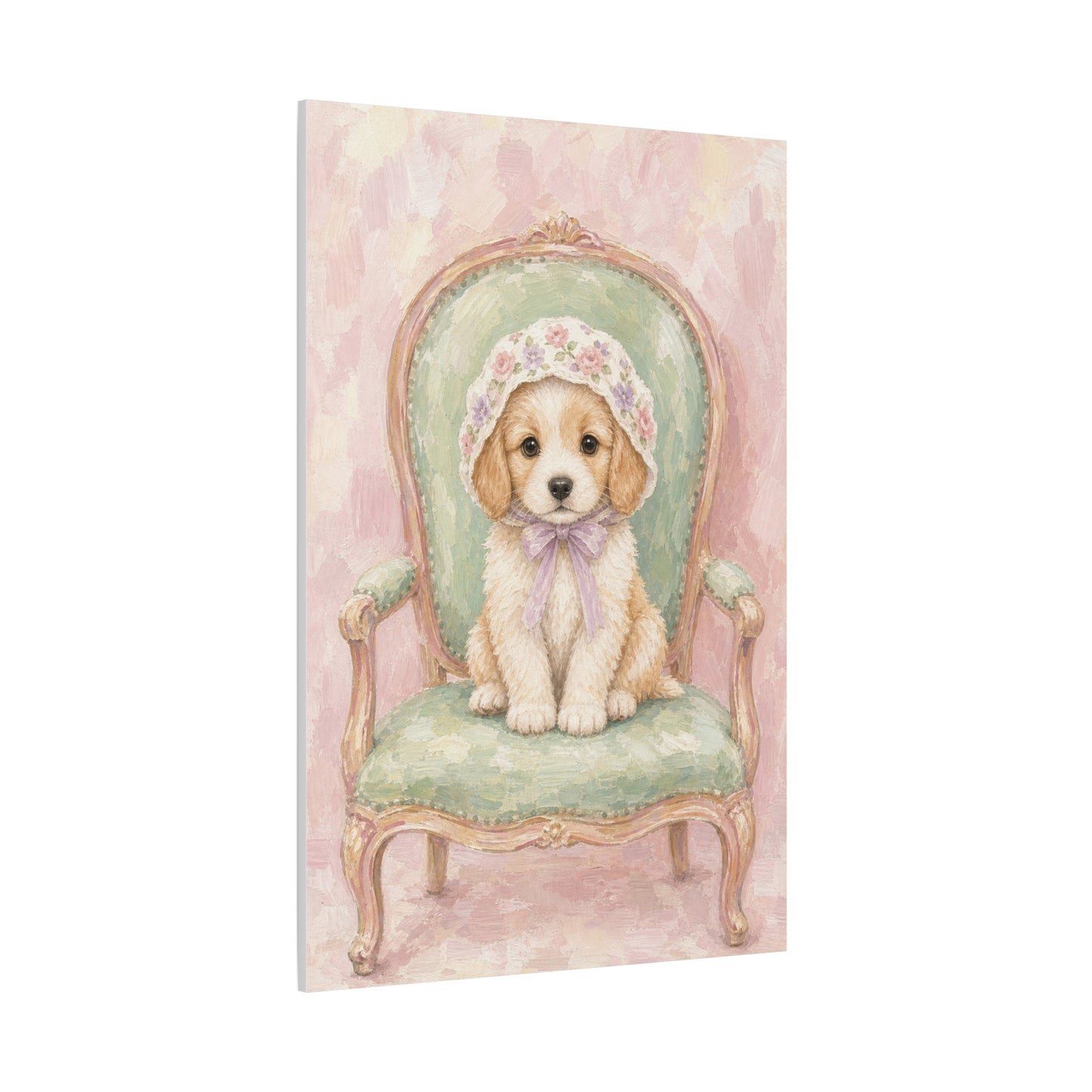 Baby Puppy Nursery Canvas Wall Art | Watercolor Animal Print | Kids Room Decor