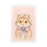Baby Hamster Nursery Canvas Wall Art — Floral & lavender series. Product mockup 6 of 24.
