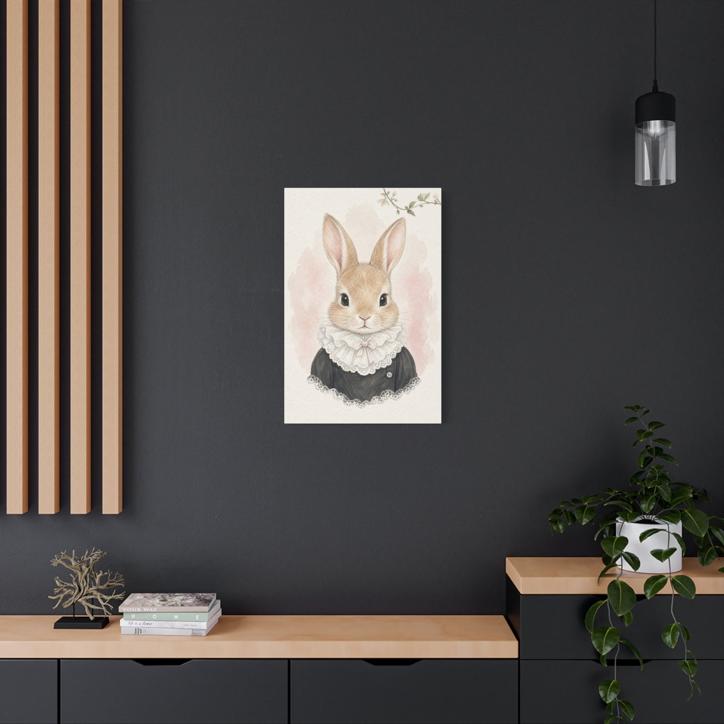 Baby Rabbit Nursery Canvas Wall Art | Watercolor Animal Print | Kids Room Decor