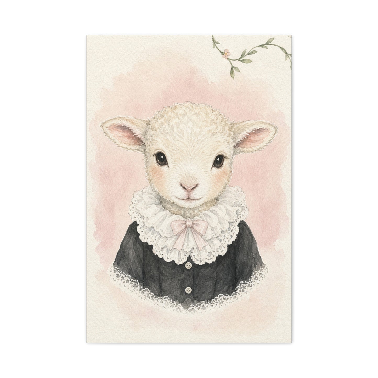 Baby Lamb Nursery Canvas Wall Art | Watercolor Animal Print | Kids Room Decor