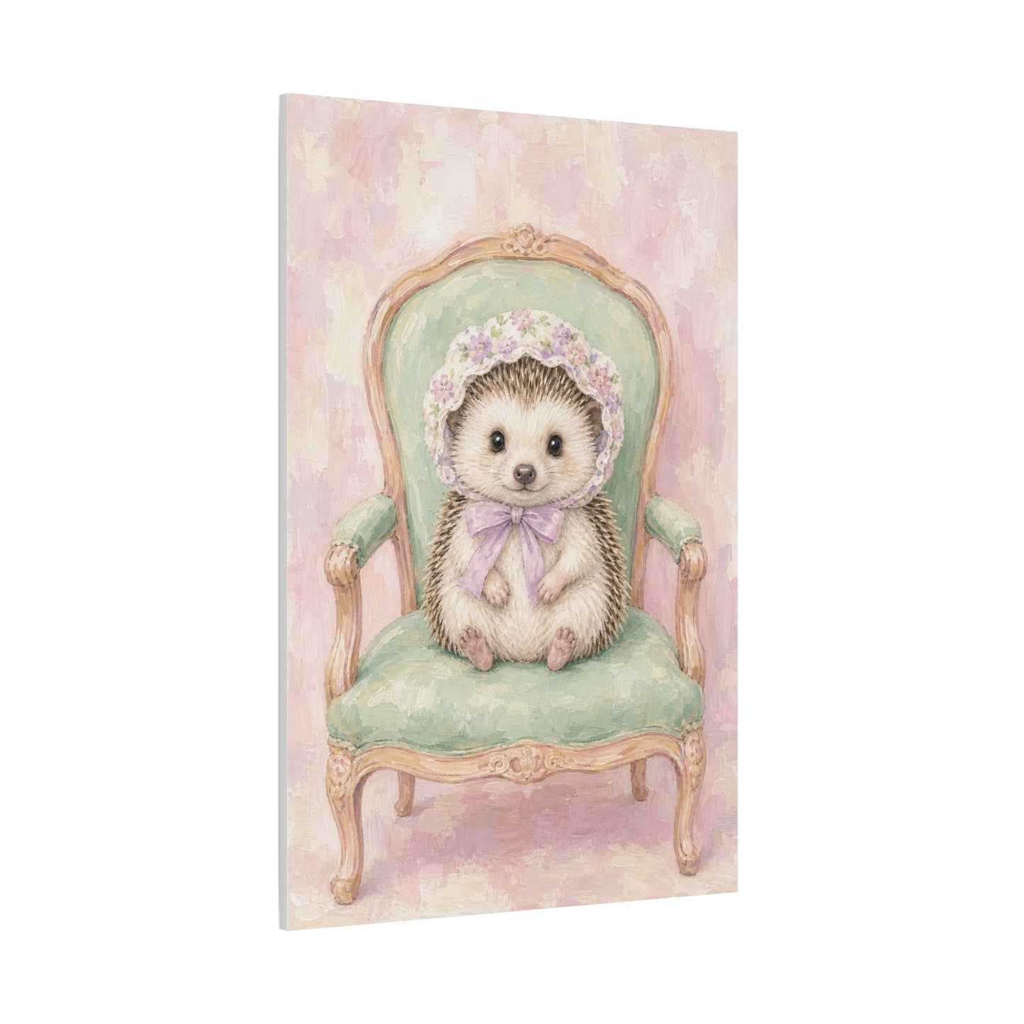 Baby Hedgehog Nursery Canvas Wall Art | Watercolor Animal Print | Kids Room Decor
