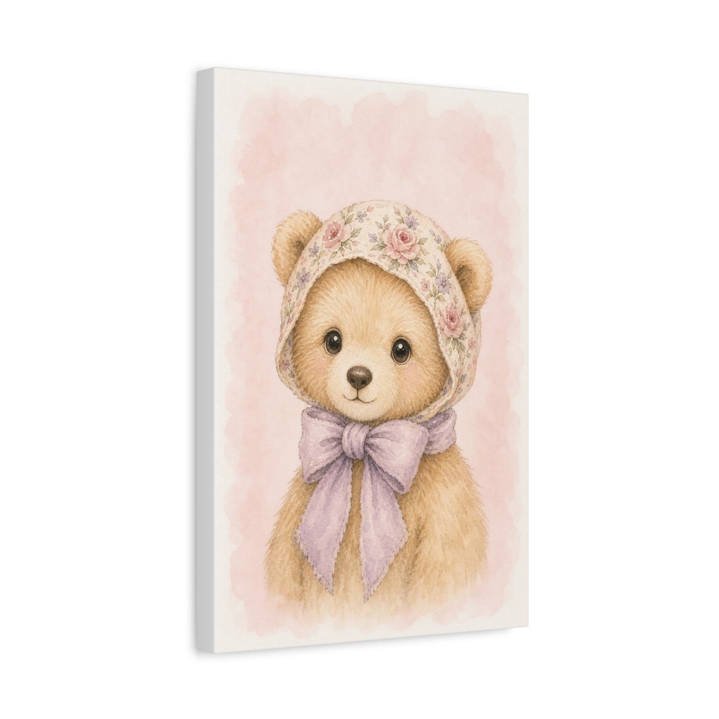 Baby Bear Nursery Canvas Wall Art | Watercolor Animal Print | Kids Room Decor