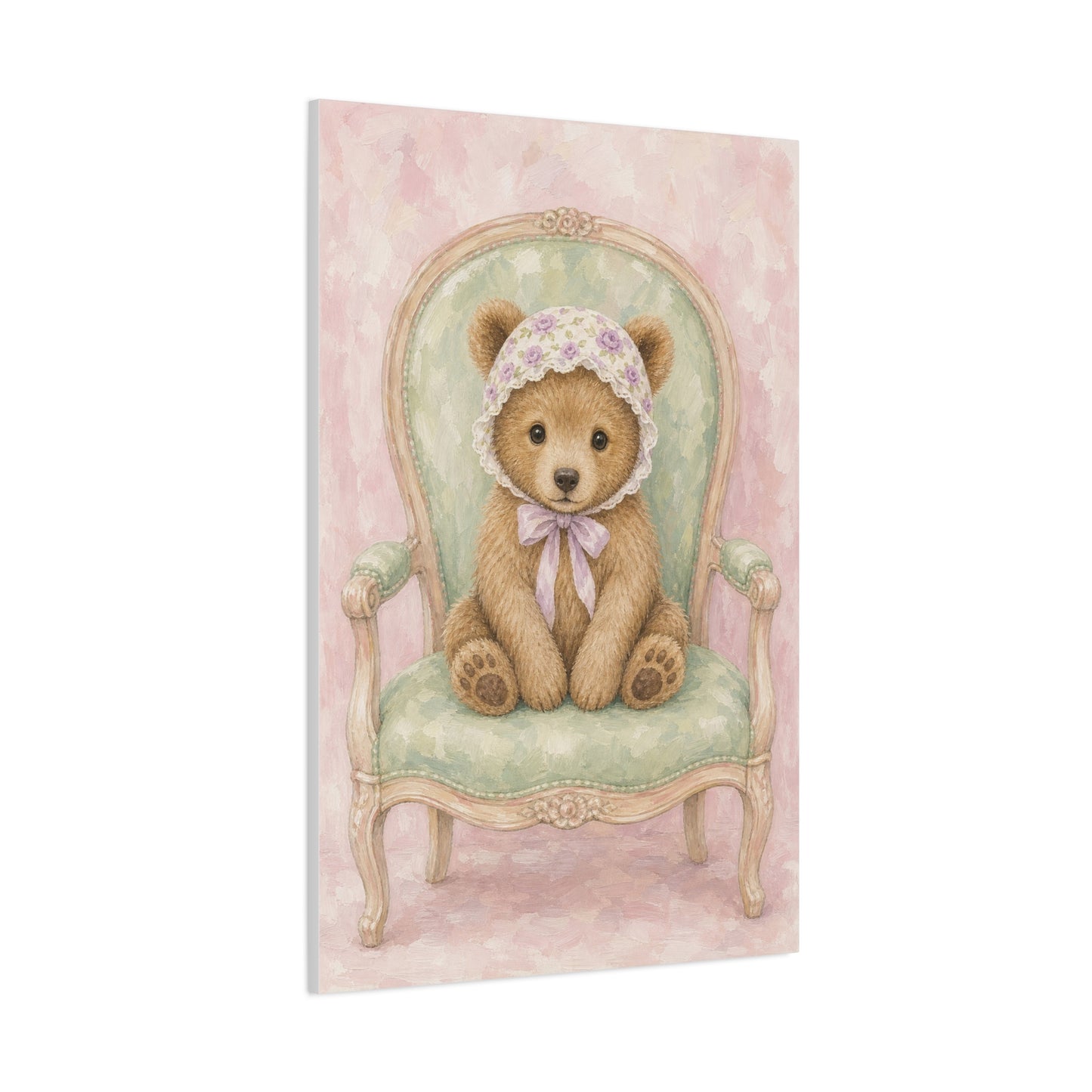 Baby Bear Nursery Canvas Wall Art | Watercolor Animal Print | Kids Room Decor