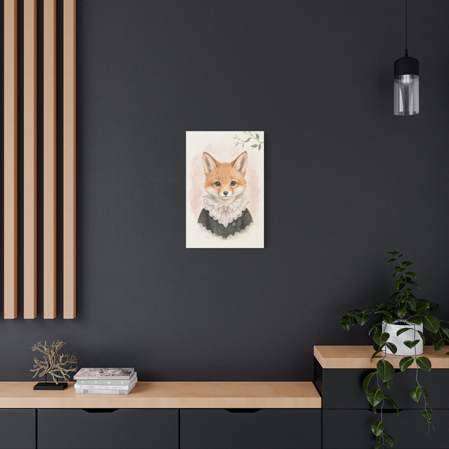 Baby Fox Nursery Canvas Wall Art | Watercolor Animal Print | Kids Room Decor