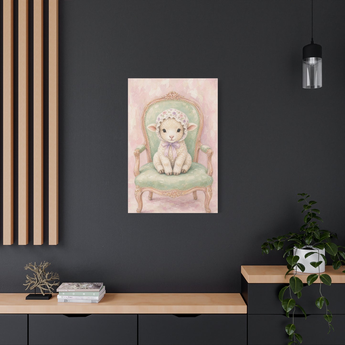Baby Lamb Nursery Canvas Wall Art | Watercolor Animal Print | Kids Room Decor