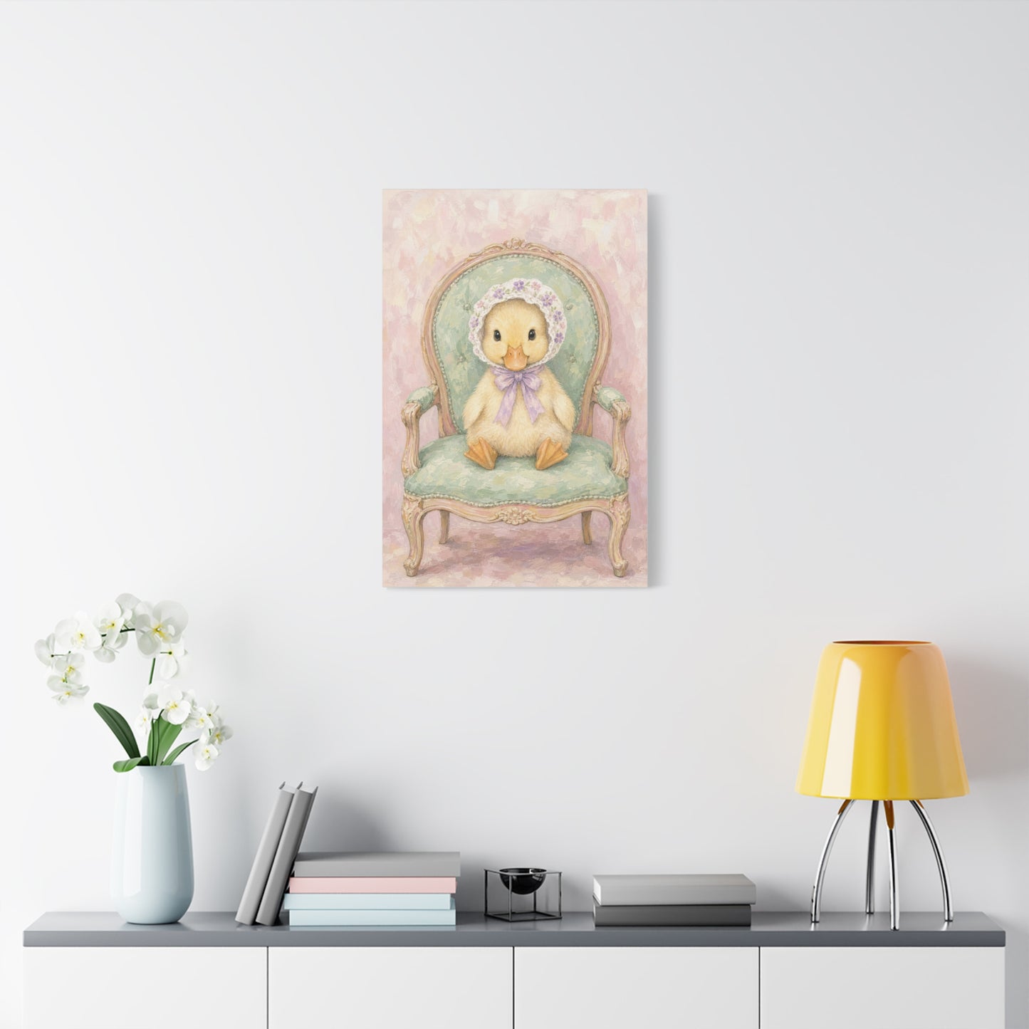 Baby Duck Nursery Canvas Wall Art | Watercolor Animal Print | Kids Room Decor