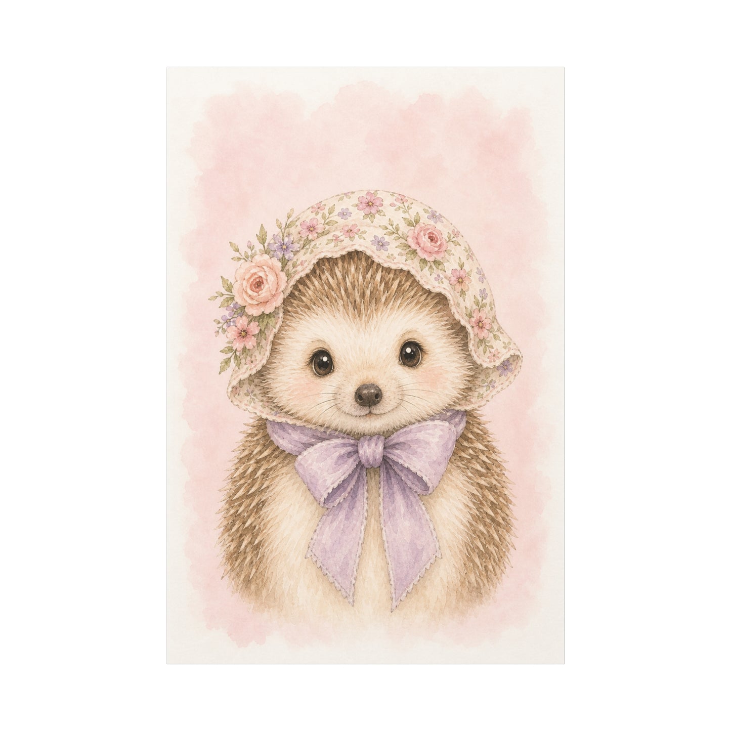 Baby Hedgehog Nursery Canvas Wall Art | Watercolor Animal Print | Kids Room Decor