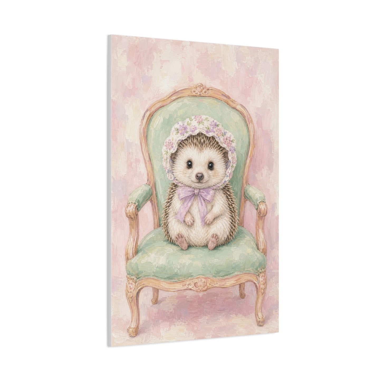 Baby Hedgehog Nursery Canvas Wall Art | Watercolor Animal Print | Kids Room Decor