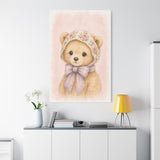 Baby Bear Nursery Canvas Wall Art — Floral & lavender series. Product mockup 23 of 24.