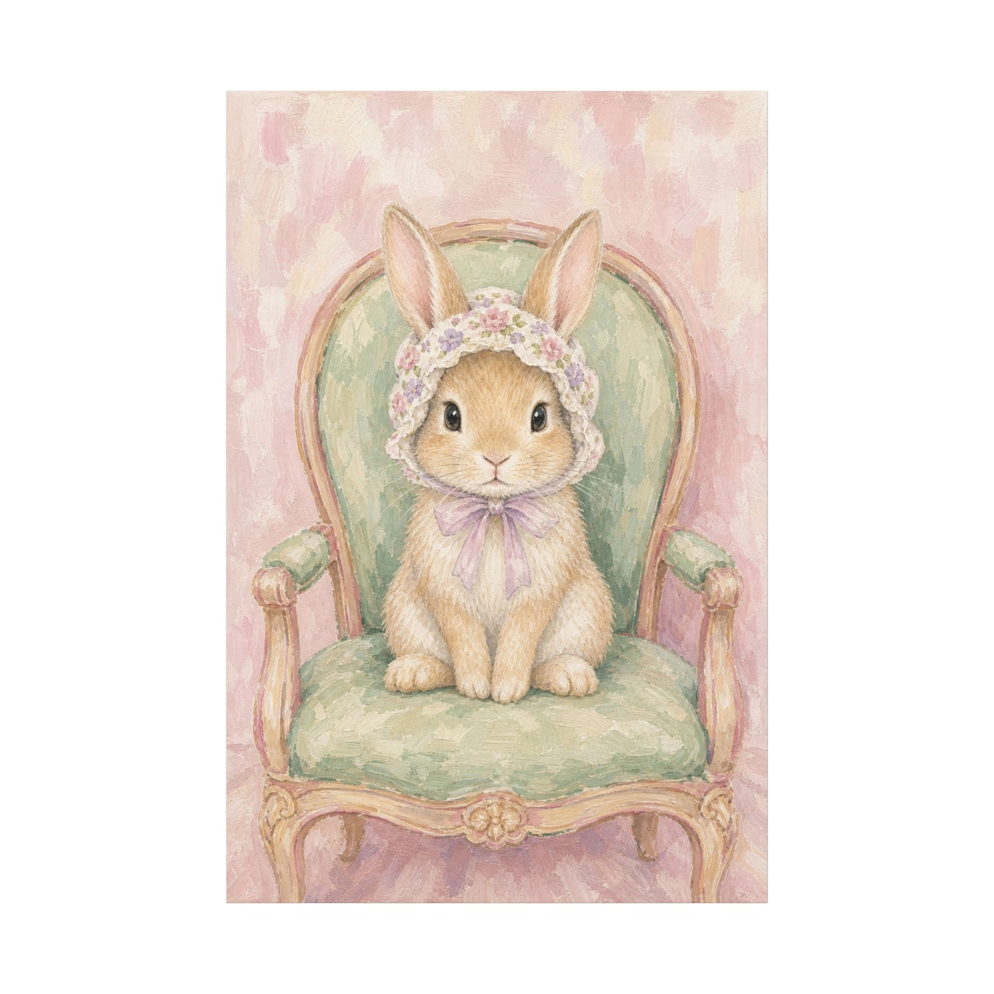 Baby Rabbit Nursery Canvas Wall Art | Watercolor Animal Print | Kids Room Decor