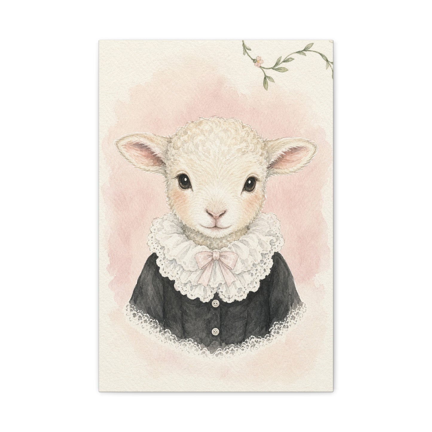 Baby Lamb Nursery Canvas Wall Art | Watercolor Animal Print | Kids Room Decor