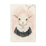 Baby Lamb Nursery Canvas Wall Art — Lace collar series. Product mockup 2 of 24.
