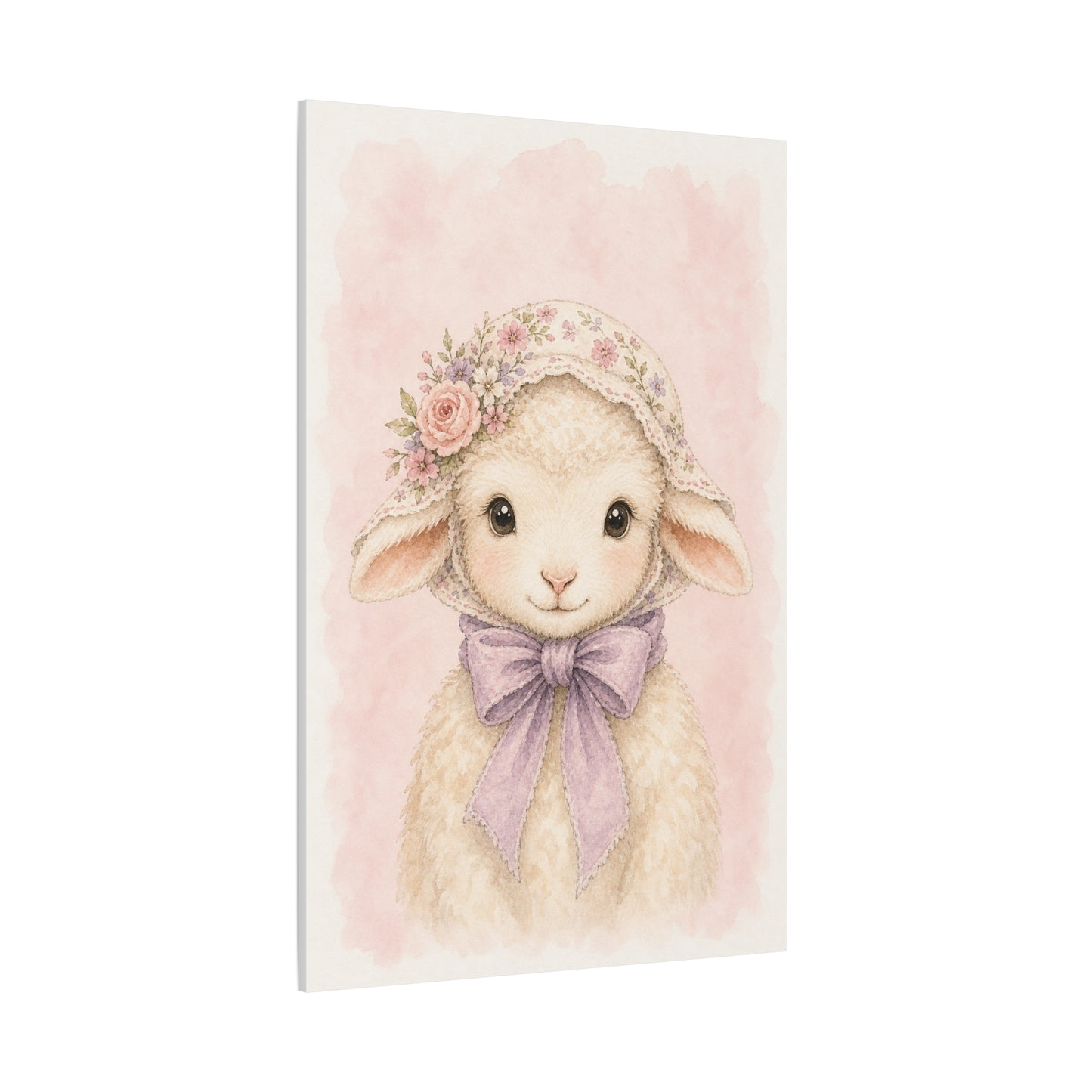 Baby Lamb Nursery Canvas Wall Art | Watercolor Animal Print | Kids Room Decor