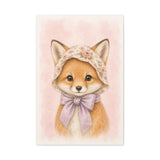 Baby Fox Nursery Canvas Wall Art — Floral & lavender series. Product mockup 4 of 24.