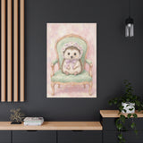 Baby Hedgehog Nursery Canvas Wall Art — Vintage armchair series. Product mockup 21 of 24.