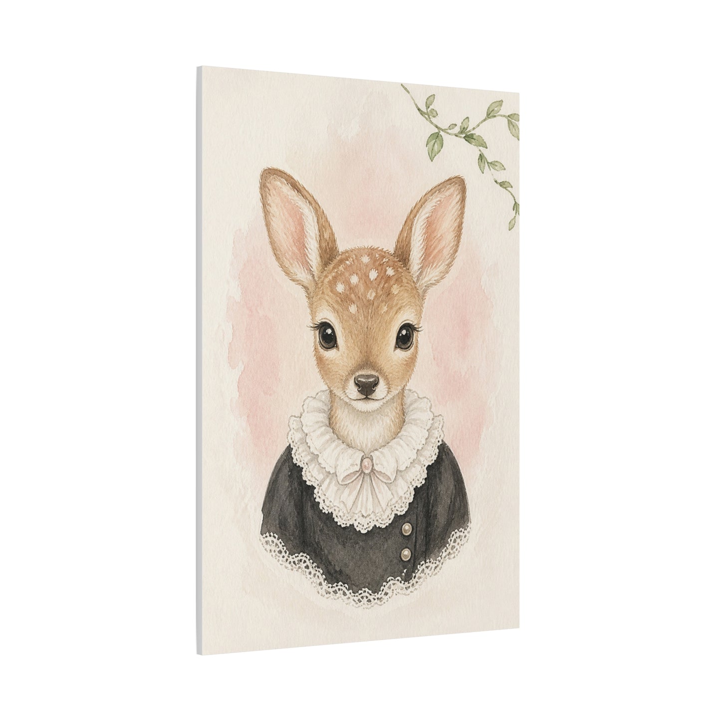 Baby Deer Nursery Canvas Wall Art | Watercolor Animal Print | Kids Room Decor