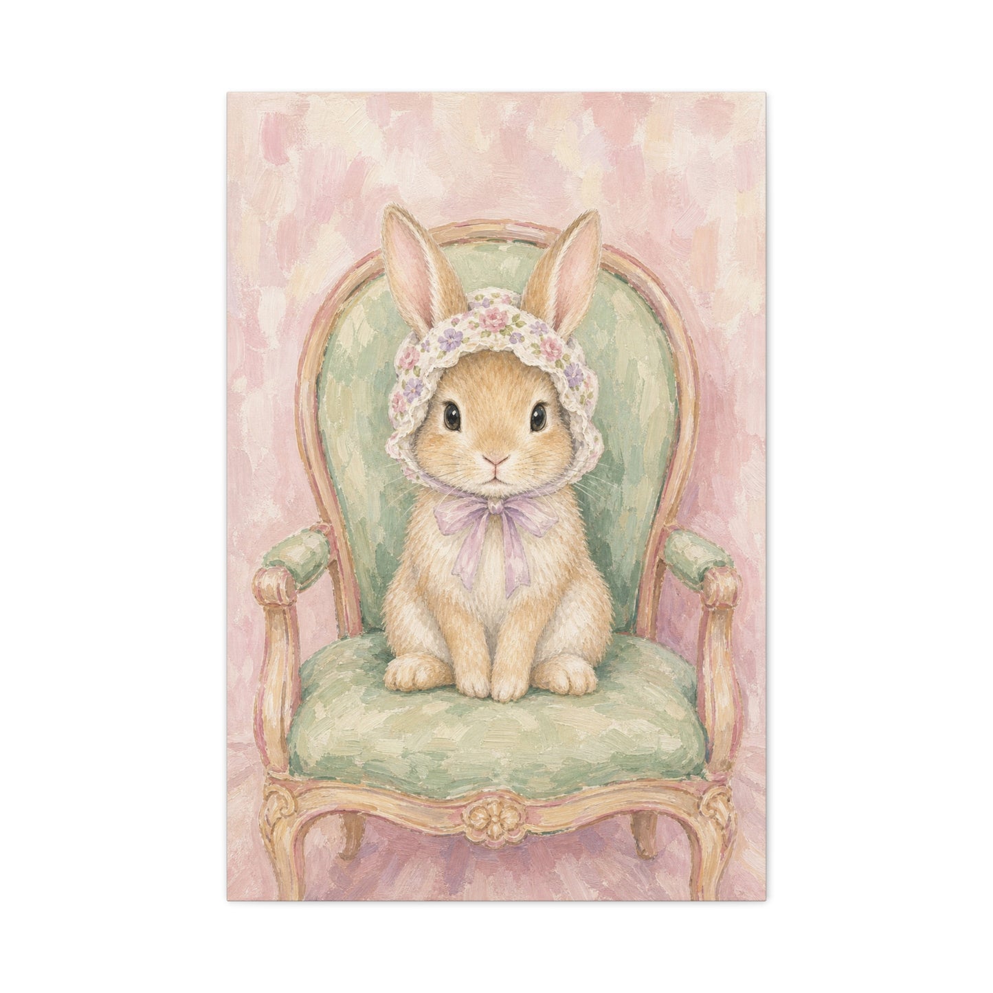 Baby Rabbit Nursery Canvas Wall Art | Watercolor Animal Print | Kids Room Decor