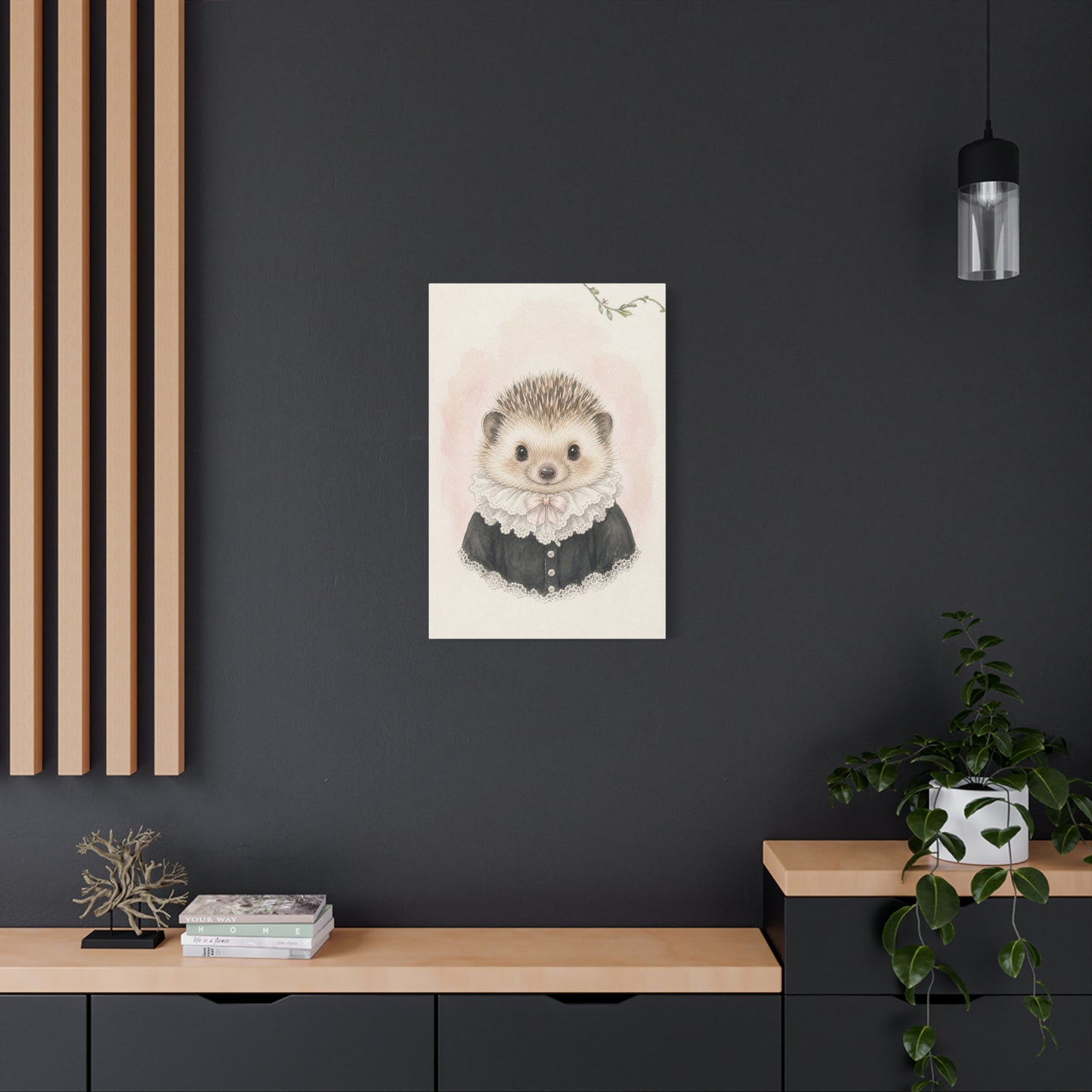 Baby Hedgehog Nursery Canvas Wall Art | Watercolor Animal Print | Kids Room Decor