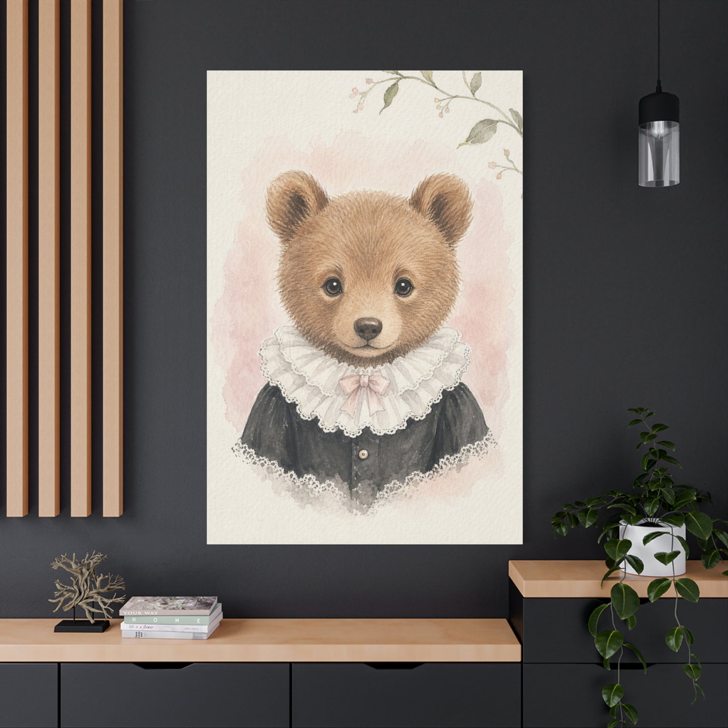Baby Bear Nursery Canvas Wall Art | Watercolor Animal Print | Kids Room Decor