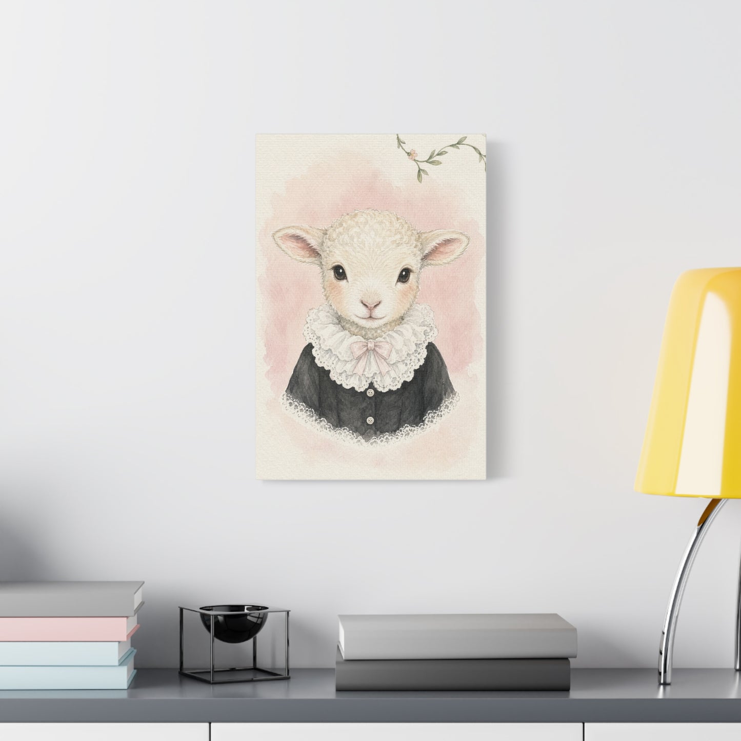 Baby Lamb Nursery Canvas Wall Art | Watercolor Animal Print | Kids Room Decor