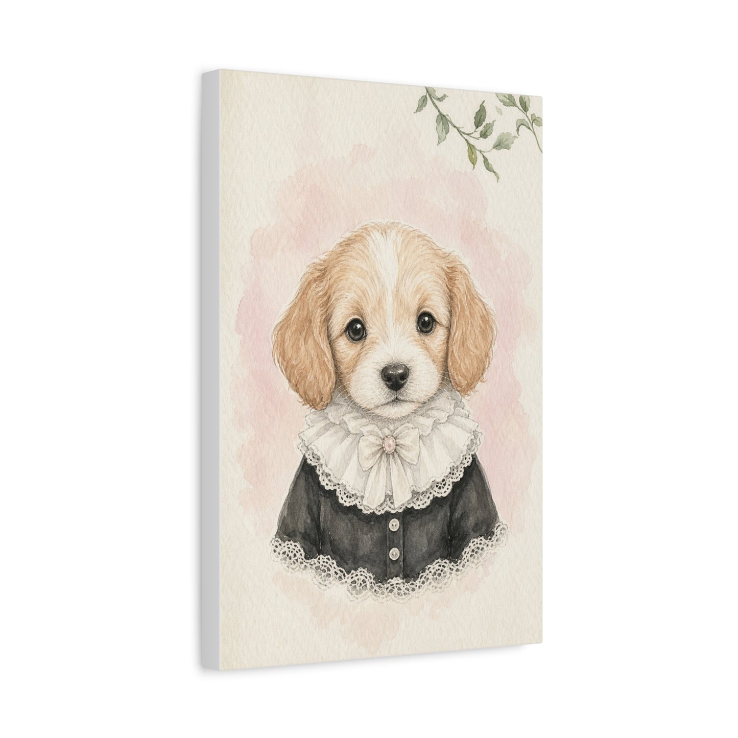 Baby Puppy Nursery Canvas Wall Art | Watercolor Animal Print | Kids Room Decor