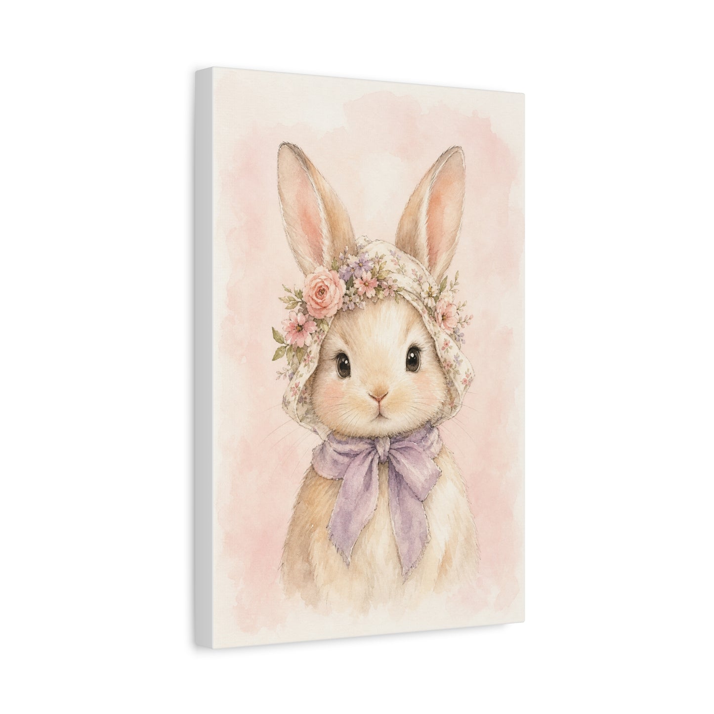 Baby Rabbit Nursery Canvas Wall Art | Watercolor Animal Print | Kids Room Decor