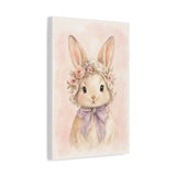 Baby Rabbit Nursery Canvas Wall Art — Floral & lavender series. Product mockup 7 of 24.