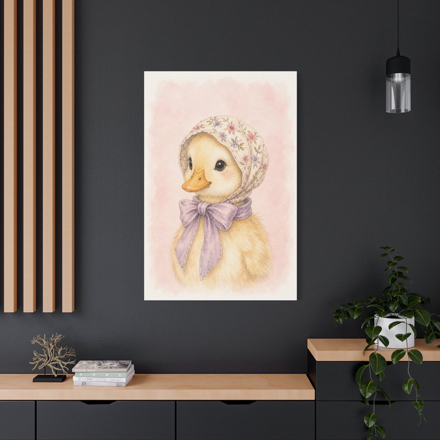 Baby Duck Nursery Canvas Wall Art | Watercolor Animal Print | Kids Room Decor