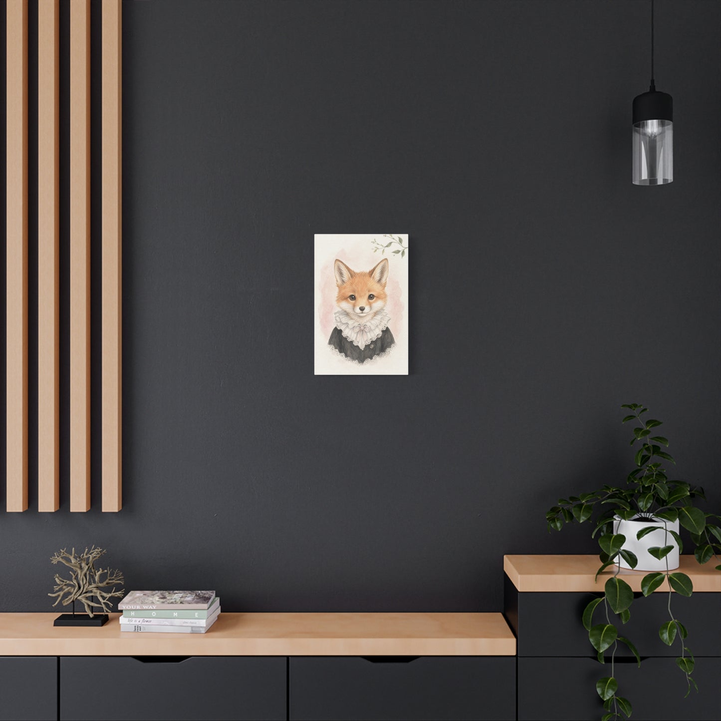 Baby Fox Nursery Canvas Wall Art | Watercolor Animal Print | Kids Room Decor