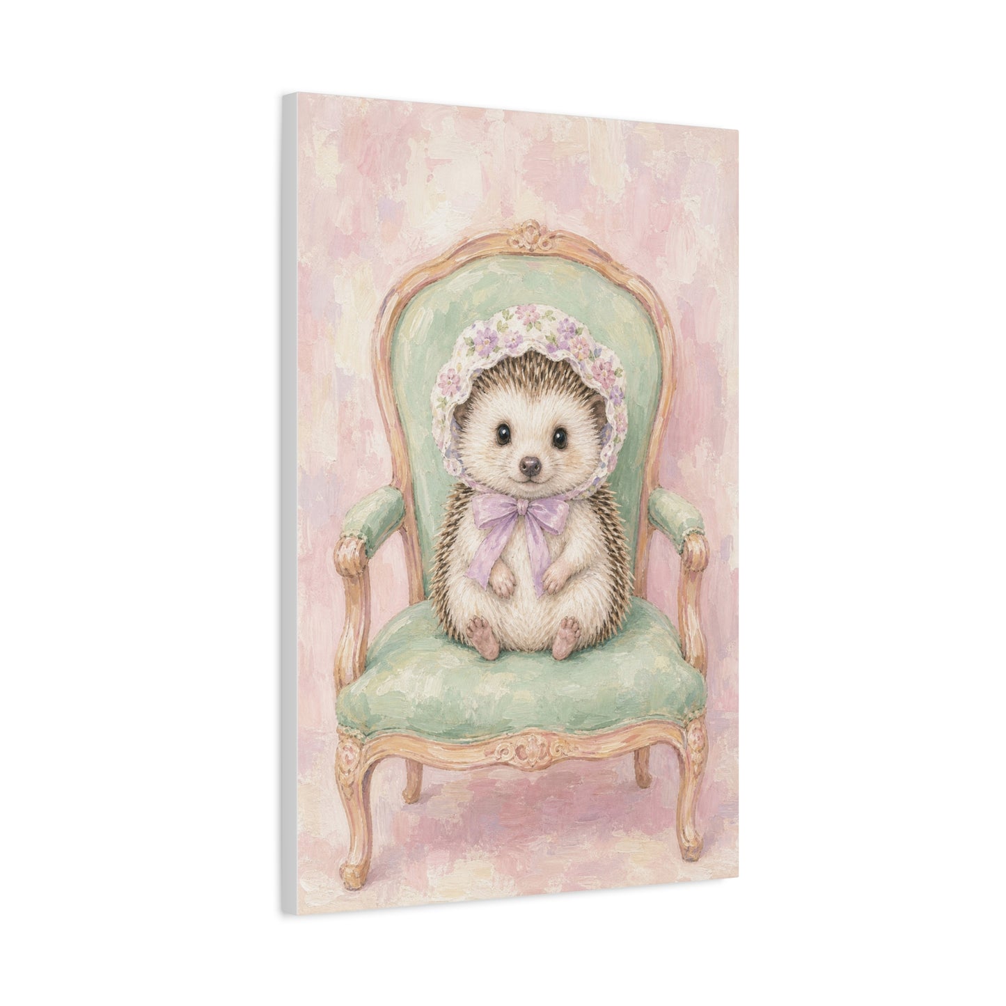 Baby Hedgehog Nursery Canvas Wall Art | Watercolor Animal Print | Kids Room Decor