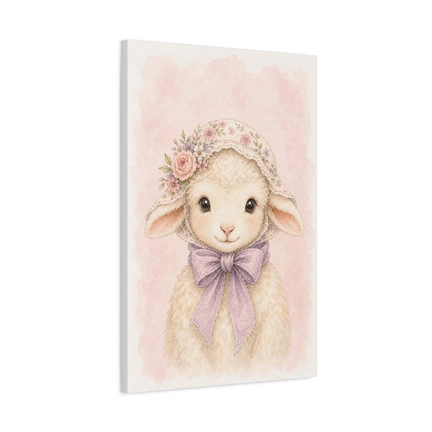 Baby Lamb Nursery Canvas Wall Art | Watercolor Animal Print | Kids Room Decor