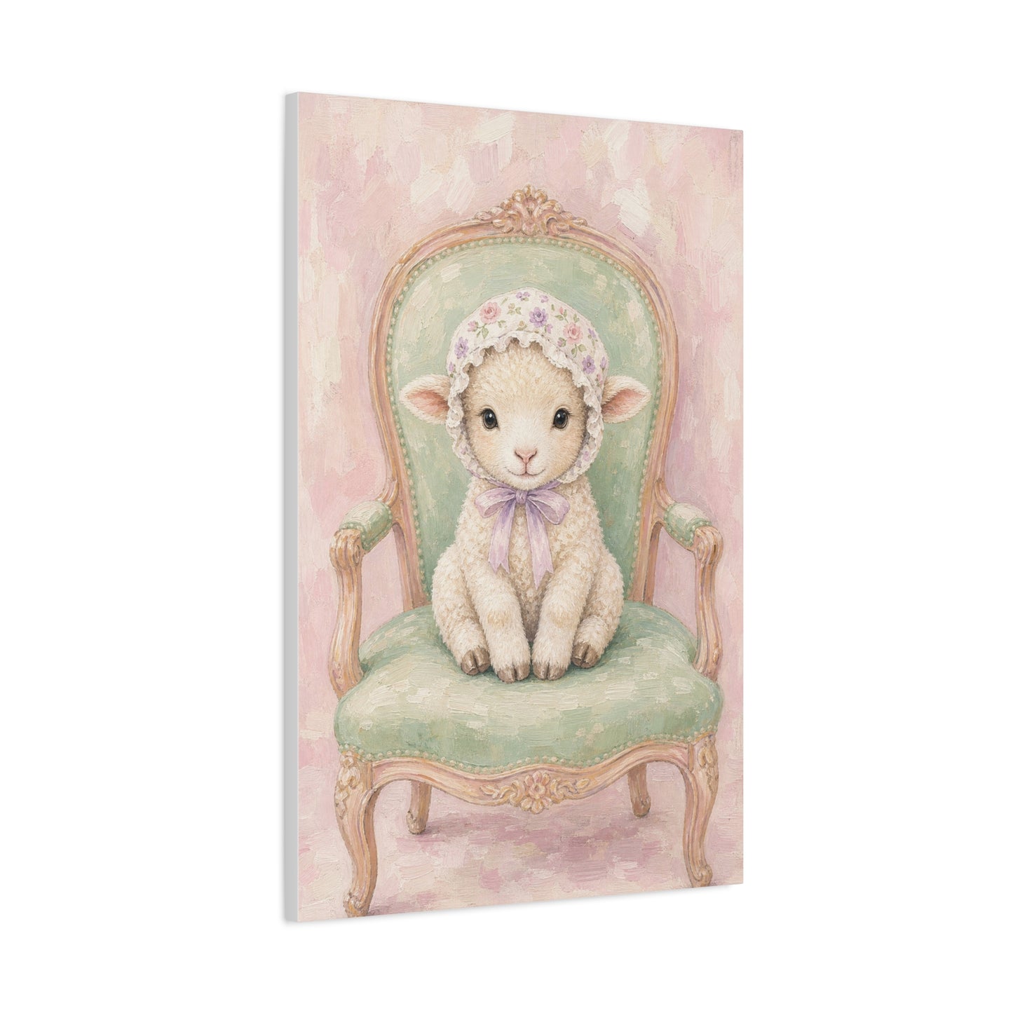 Baby Lamb Nursery Canvas Wall Art | Watercolor Animal Print | Kids Room Decor