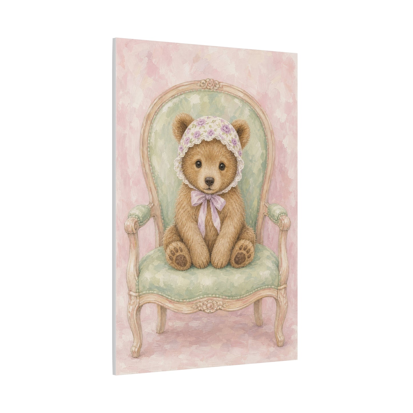 Baby Bear Nursery Canvas Wall Art | Watercolor Animal Print | Kids Room Decor