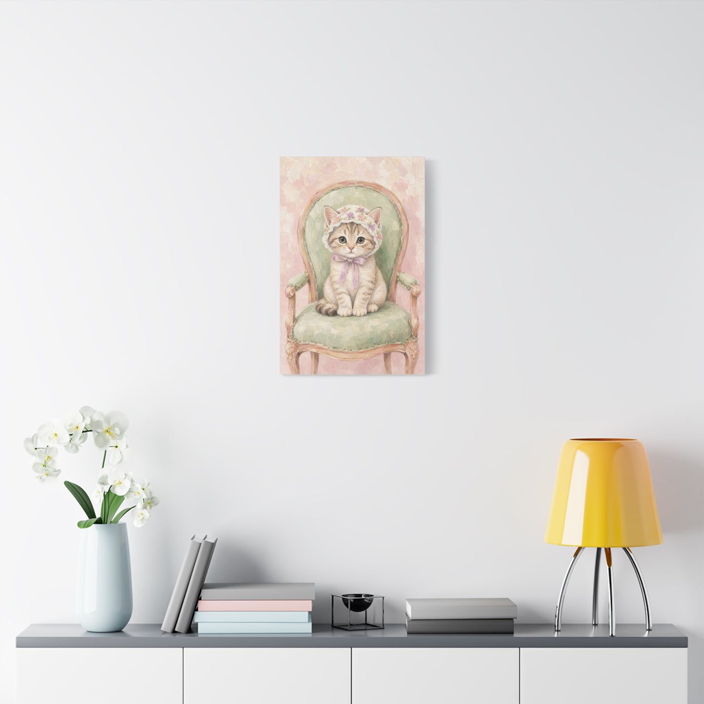 Baby Kitten Nursery Canvas Wall Art | Watercolor Animal Print | Kids Room Decor