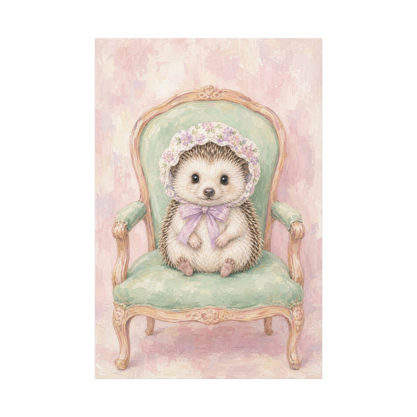 Baby Hedgehog Nursery Canvas Wall Art | Watercolor Animal Print | Kids Room Decor