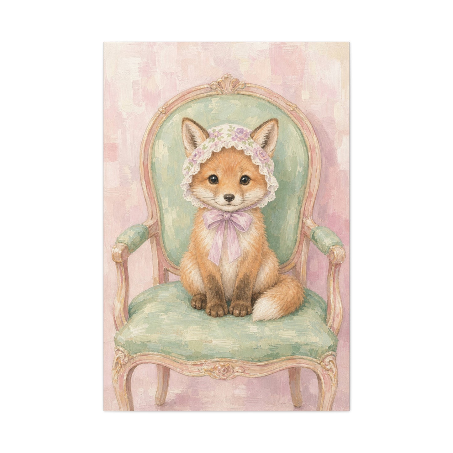 Baby Fox Nursery Canvas Wall Art | Watercolor Animal Print | Kids Room Decor