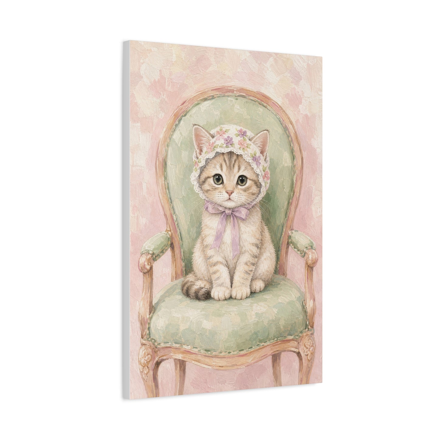 Baby Kitten Nursery Canvas Wall Art | Watercolor Animal Print | Kids Room Decor