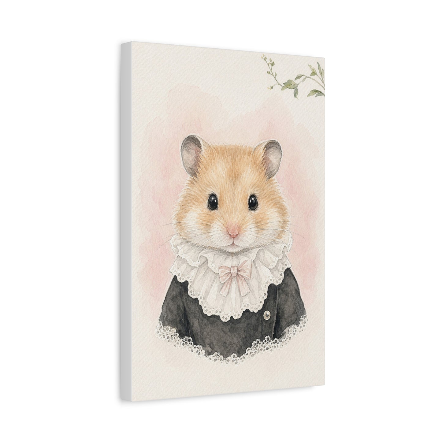Baby Hamster Nursery Canvas Wall Art | Watercolor Animal Print | Kids Room Decor