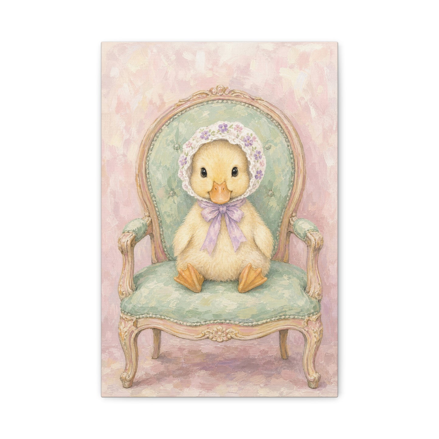 Baby Duck Nursery Canvas Wall Art | Watercolor Animal Print | Kids Room Decor