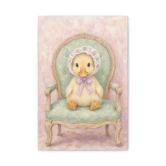 Baby Duck Nursery Canvas Wall Art | Watercolor Animal Print | Kids Room Decor