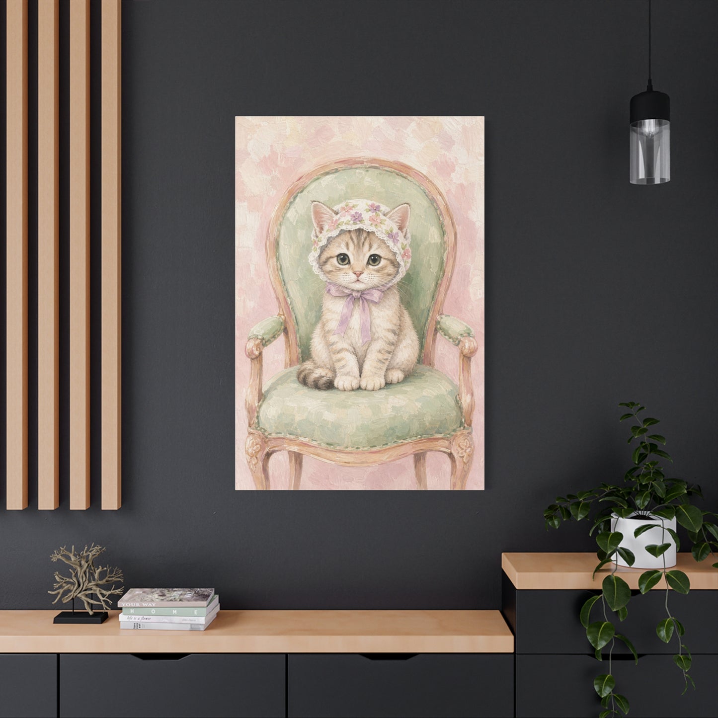 Baby Kitten Nursery Canvas Wall Art | Watercolor Animal Print | Kids Room Decor