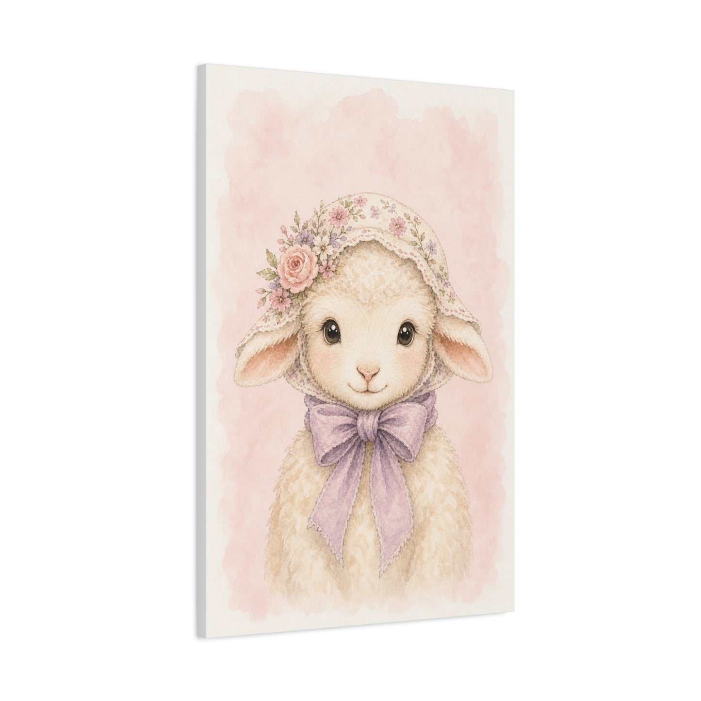 Baby Lamb Nursery Canvas Wall Art | Watercolor Animal Print | Kids Room Decor